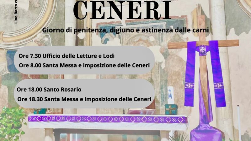 Mercoledì delle CENERI – 5 marzo 2025